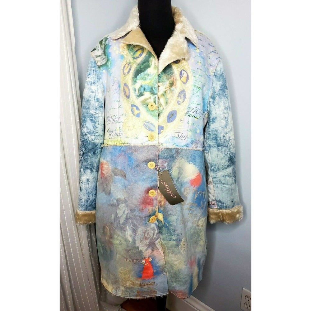 METRIC NY Faux Suede Astrology Zodiac Coat